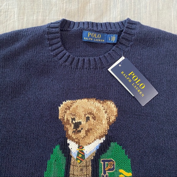 Ralph Lauren Letterman Bear Crewneck Sweater - Picture 6 of 15